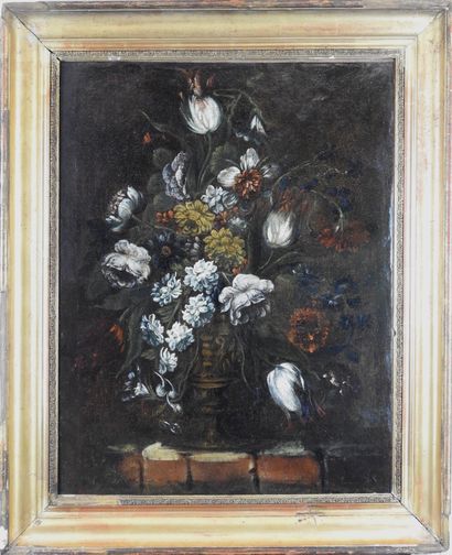 Ecole ITALIENNE du XVIIIème siècle : Fleurs...