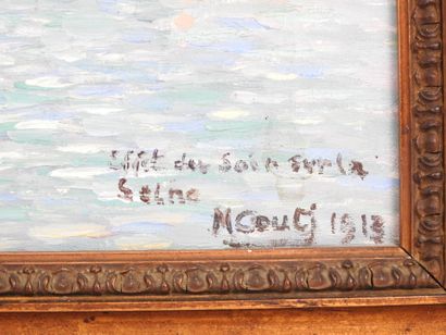 null Marcel COUCI (1885-1964) : Effet du soir sur la Seine. Huile sur toile. Signé...