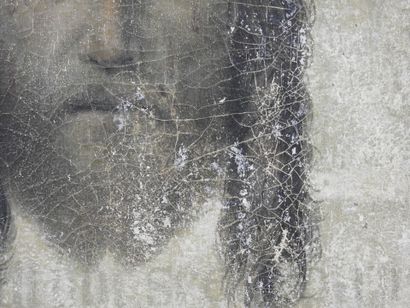 null Ecce Homo. Huile sur toile. Trace de signature en bas à droite. 46 x 39 cm....