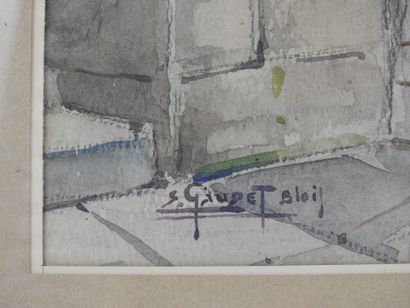 null Etienne GAUDET (1891-1963) : Château de Blois. Aquarelle. Signé en bas à gauche...