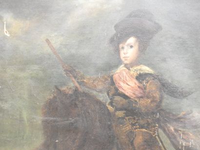 null Ecole du XIXème d'après Diego VELAZQUEZ : Le Prince Balthazar Carlos à cheval....
