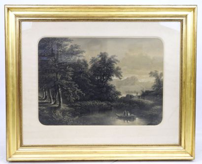 Charles PENSEE (1791-1871): Mountainous landscape...