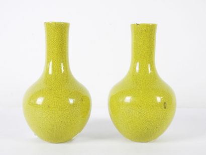 null CHINA - Early 20th century


Pair of small vases in cracked and yellow-green...