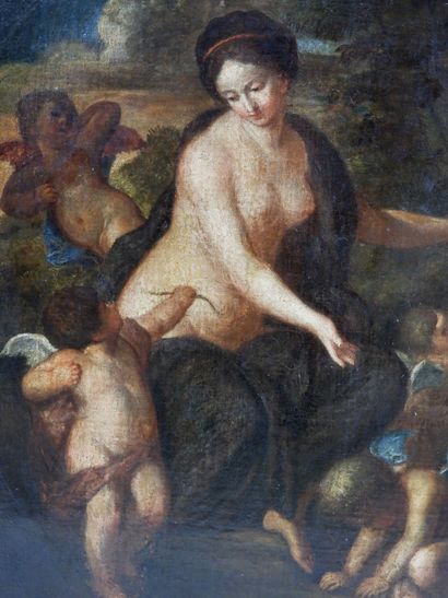 null School of the XVIIIth century : Venus and Loves. Canvas. 82 x 65 cm.