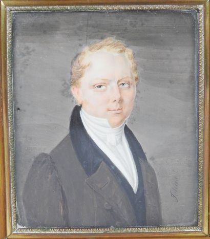 null Henry JOHNS (active between 1791-1816 ): Portrait of a man. Miniature signed...