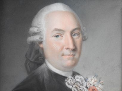 null Charles NAUDIN (1731-1786): Portrait of a man of quality. Pastel signed and...