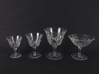 null SAINT LOUIS: Part of service of crystal glasses model Adour 63 glasses including...