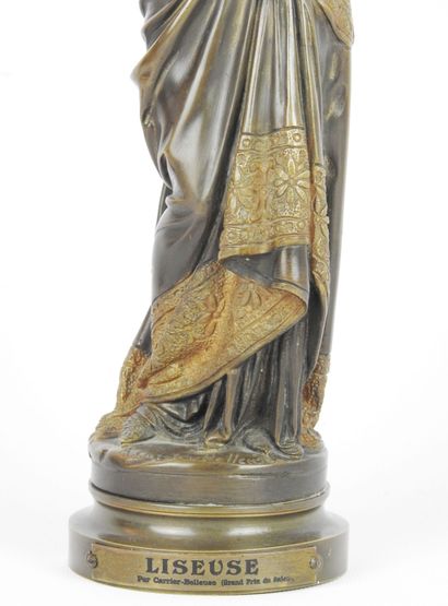 null Albert Ernest CARRIER-BELLEUSE (1824-1887): The Reader. Chryselephantine sculpture...