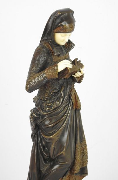 null Albert Ernest CARRIER-BELLEUSE (1824-1887): The Reader. Chryselephantine sculpture...