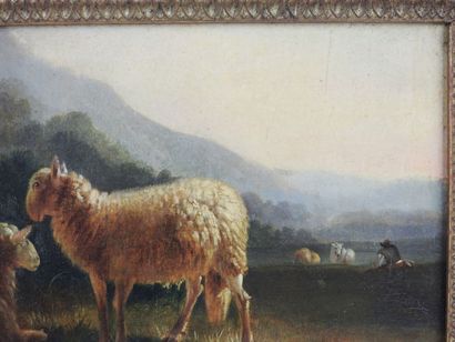 null Balthazar Paul OMMEGANCK (Antwerp 1755 - 1826): Landscape with a herd. Oil on...