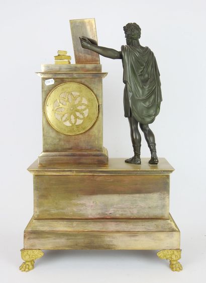 null HANGER in gilded and patinated bronze representing Pythagoras near the terminal,...