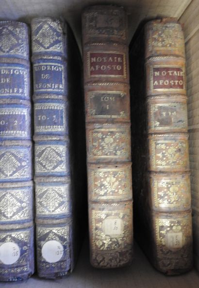 null 7 volumes in-4°, dont :  BRUNET Le Parfait Notaire Apostolique 1775 (2 vol.),...