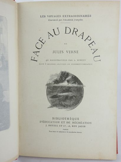 null Jules VERNE: Face au drapeau. 42 illustrations par Benett. Paris, Bibliothèque...