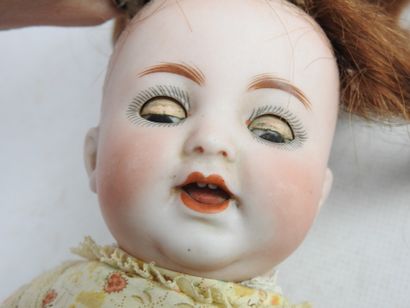null KAMMER & REINHARDT : Porcelain head doll, sleeping eyes, open mouth with teeth,...