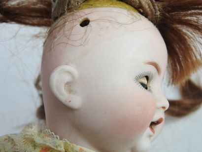 null KAMMER & REINHARDT : Porcelain head doll, sleeping eyes, open mouth with teeth,...