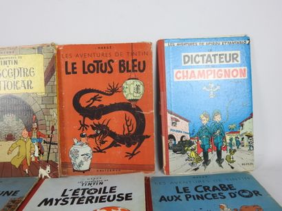 null Lot of seven tintin and one Spirou Wear.