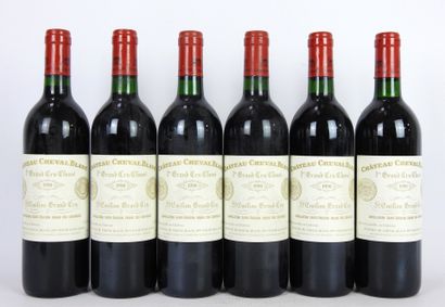 6 bouteilles château Cheval Blanc. 1er Grand...