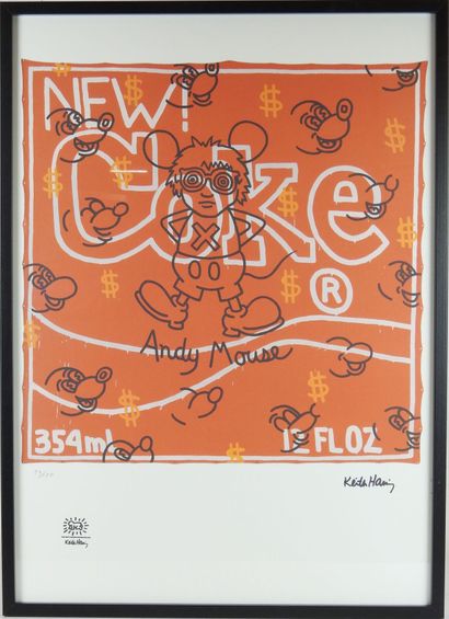 null Keith HARING (1958-1990) : Lithographie en couleur justifiée 59/150. Timbre...