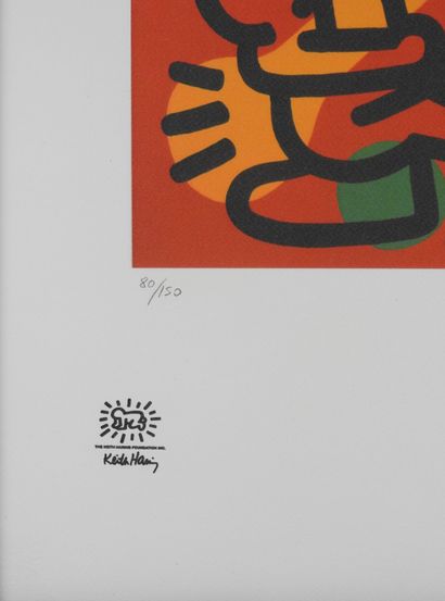 null Keith HARING (1958-1990) : Lithographie en couleur justifiée 80/150. Timbre...