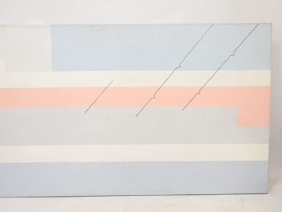 null Ray CLARK (XX-XXIe): Vibrations. Circa 1980. Acrylique sur toile. 117 × 240...