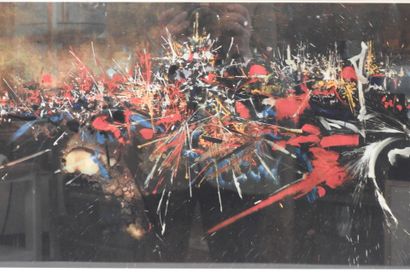 null Georges MATHIEU d'après : La Victoire de Denain. Estampe en couleur. 37 x 94...