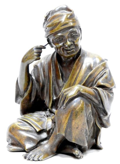null JAPAN - MEIJI period (1868 - 1912)

Okimono in bronze with brown patina, old...