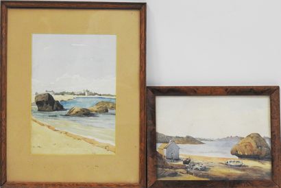 null Gustave RENDU- XXeme

Réunion de deux aquarelles représentant des bords de mer.

Aquarelle.

Signée...