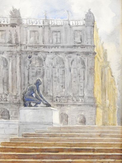 null Gustave RENDU- XXeme

Le château de Versailles vu depuis l'escalier du parterre...