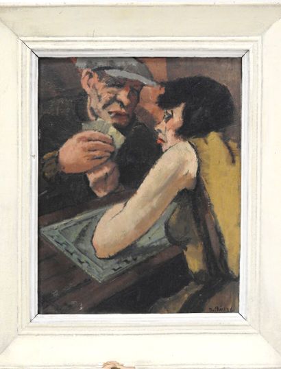 null Frantisek Zdenek EBERL (1887-1962)

La partie de cartes.

Huile sur panneau.

Signée...