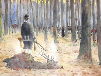 null Fernand MAISSEN (1873- ?)

La curée en forêt de Chantilly

Huile sur papier...