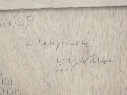 null Série P - le labytinthe - Ensemble de 7 aquarelles encadrées. Daté au dos 2001,...