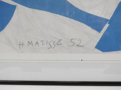 null MATISSE d'après. Nu bleu. Affiche du musée de Matisse à Nice. 87 x 66 cm.