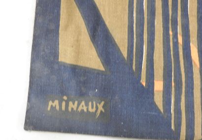 null André MINAUX (1923 -1986). Camargue I. Impressions sur tissu. Signé en bas à...