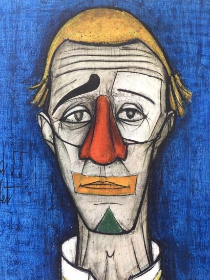 null Bernard BUFFET (1928-1999) d'après: tête de clown, procédé reproduction, édition...