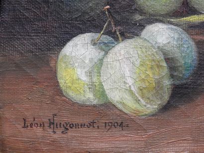 null Léon HUGONNAT - XIXe-XXe siècle

Nature morte aux prunes

Huile sur toile signée...
