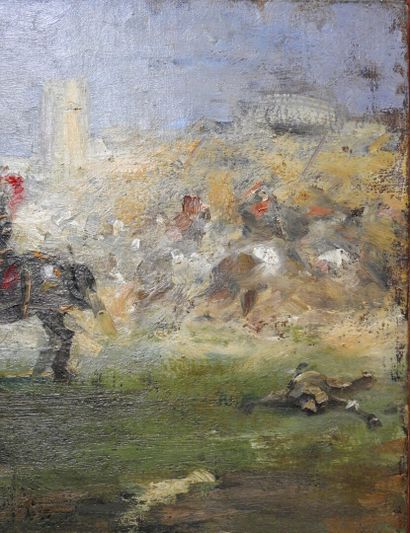 null Francis Tattegrain (Péronne, 1852 - Arras, 1915) attribué à

Scène de bataille...