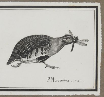 null 
Paul MARCUEYZ 1877-1952 after




Partridge and dragonfly 




Print




Signed...