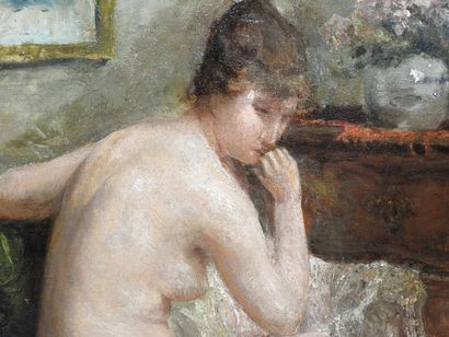 null Edouard VERSCHAFFELT (1874-1955)

Nu assis de profil

Huile sur toile

Signée...