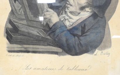 null Louis-Léopold BOILLY, d'après

Les amateurs de tableaux 

Lithographie et réhauts...