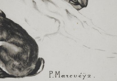 null Paul MARCUEYZ 1877-1952 d'après

Renard et lièvre 

Estampe

Signée dans la...