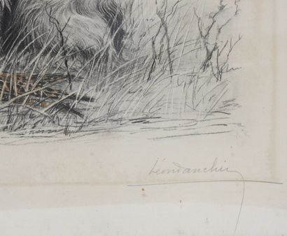 null Léon DANCHIN after

Cocker and pheasant

Lithograph in color

Signed in graphite...