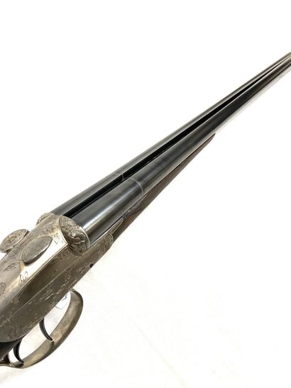 null Rifle juxtaposed CHARLIN gauge 16/65. Barrel length 67,5cm, stock length 36cm....