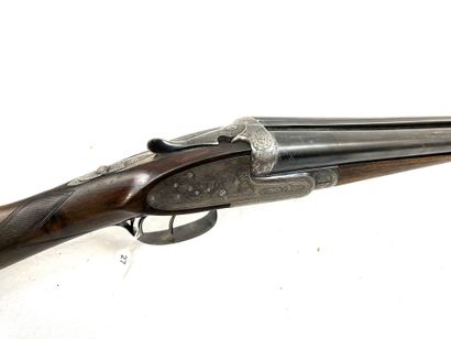 null SPANISH ARTISAN side-by-side rifle, 12/70 caliber. 71cm barrels marked Ugarte,...