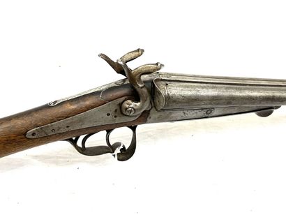 null Rifle artisanal with pins and external hammers type Lefaucheux, gauge 16/65....
