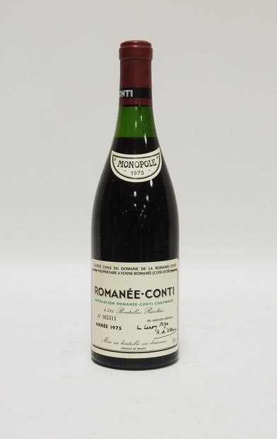  2 bouteilles 
Romanée-Conti , Grand Cru, Domaine de la Romanée-Conti - 1975 
Bouteille...