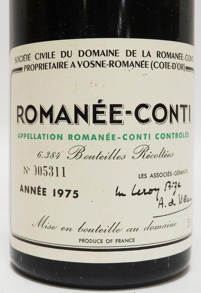null 2 bouteilles

Romanée-Conti , Grand Cru, Domaine de la Romanée-Conti - 1975

Bouteille...