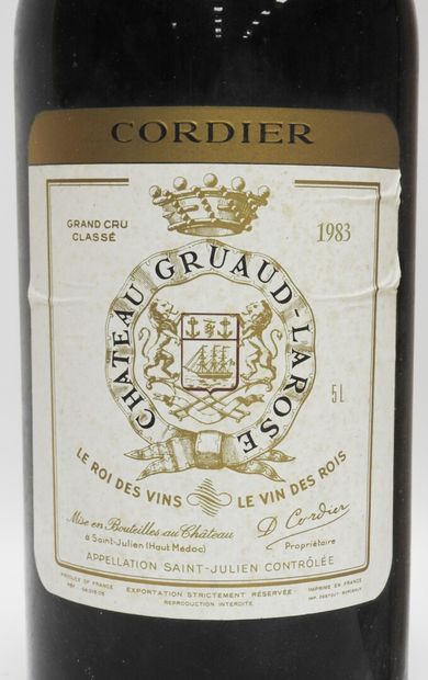 null 1 Jéroboam

Château Gruaud - Larose - Saint Julien - 1983

Dans caisse bois...