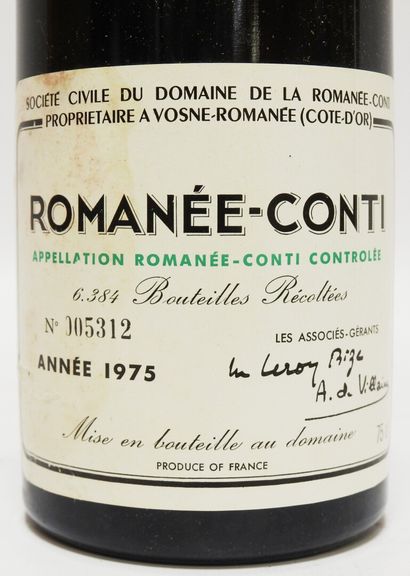 null 2 bouteilles

Romanée-Conti , Grand Cru, Domaine de la Romanée-Conti - 1975

Bouteille...