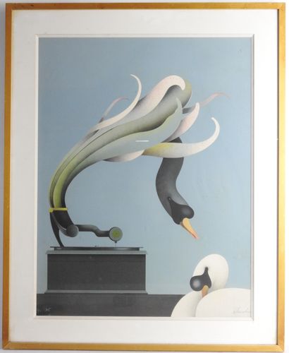 Jean-Paul DONADINI (1951). The swan with...