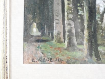 null Emile WEGELIN (1875-1962) d'après. Photographie. Le sentier. 19 x 29 cm.